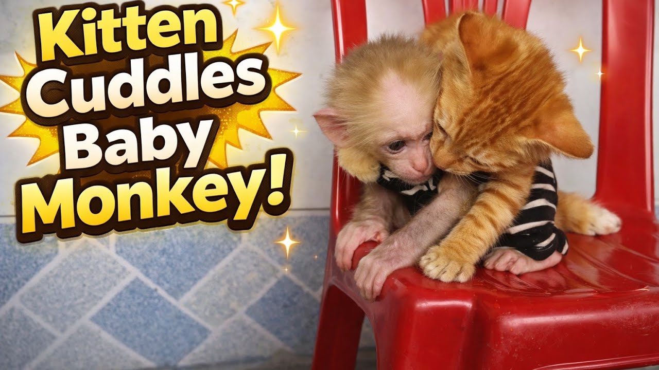 &ldquo;Kitten Comforts Crying Baby Monkey &mdash; You Can&rsquo;t Look Away!&rdquo; 🐱🐵💖
