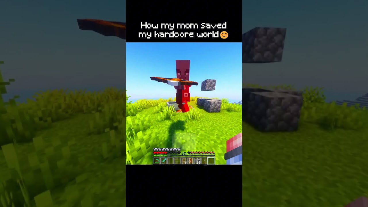 HOW MY MOM SAVED MY HC WORLD😊#minecraft #shorts