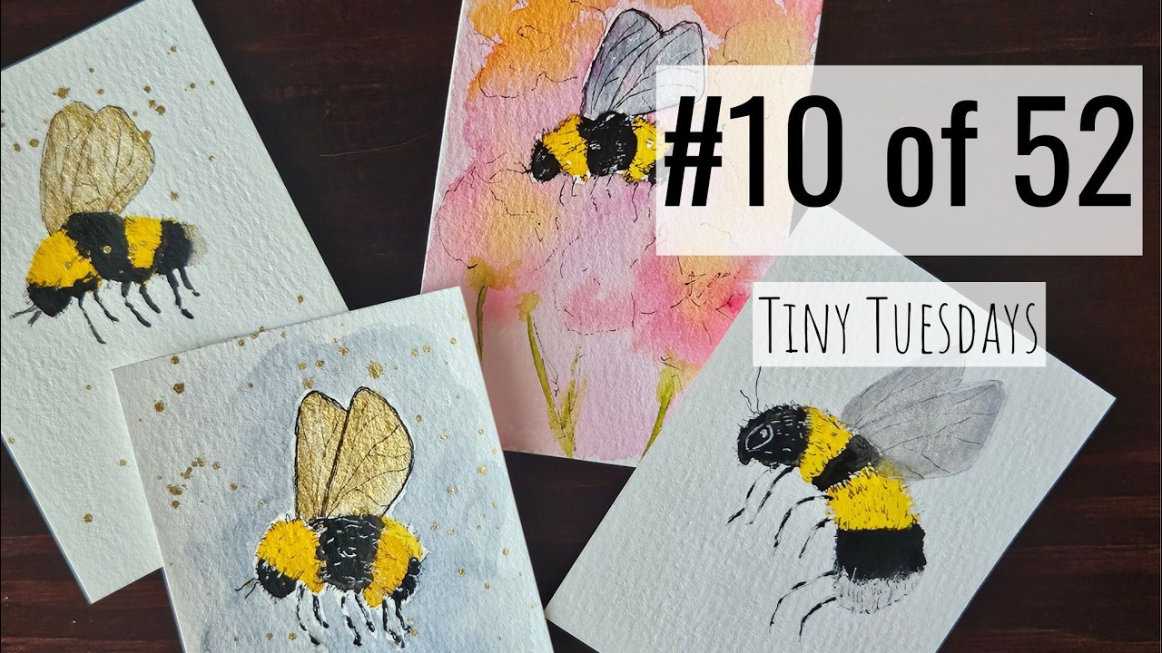 Easy Watercolor Bee Tutorial for Beginners | Line & Wash (Under 10 Minutes)