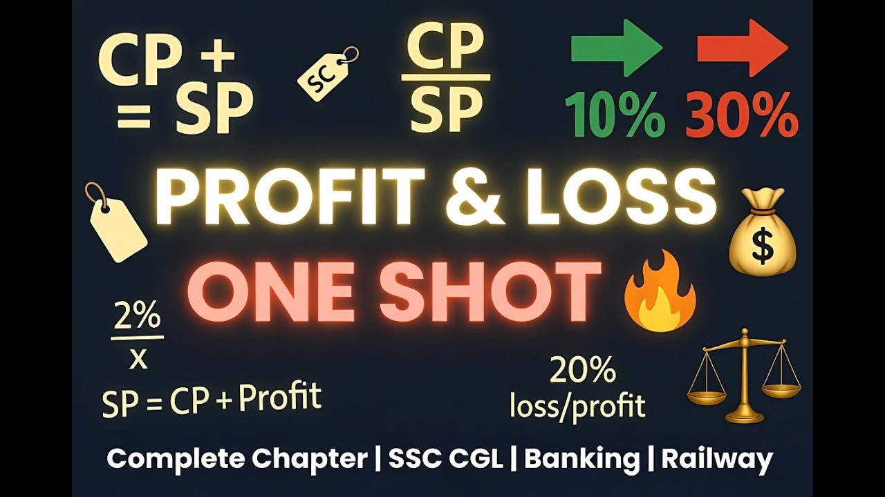 Profit and Loss One Shot | Complete Arithmetic Maths Lecture in Hindi | SSC CGL, Bank, Railway