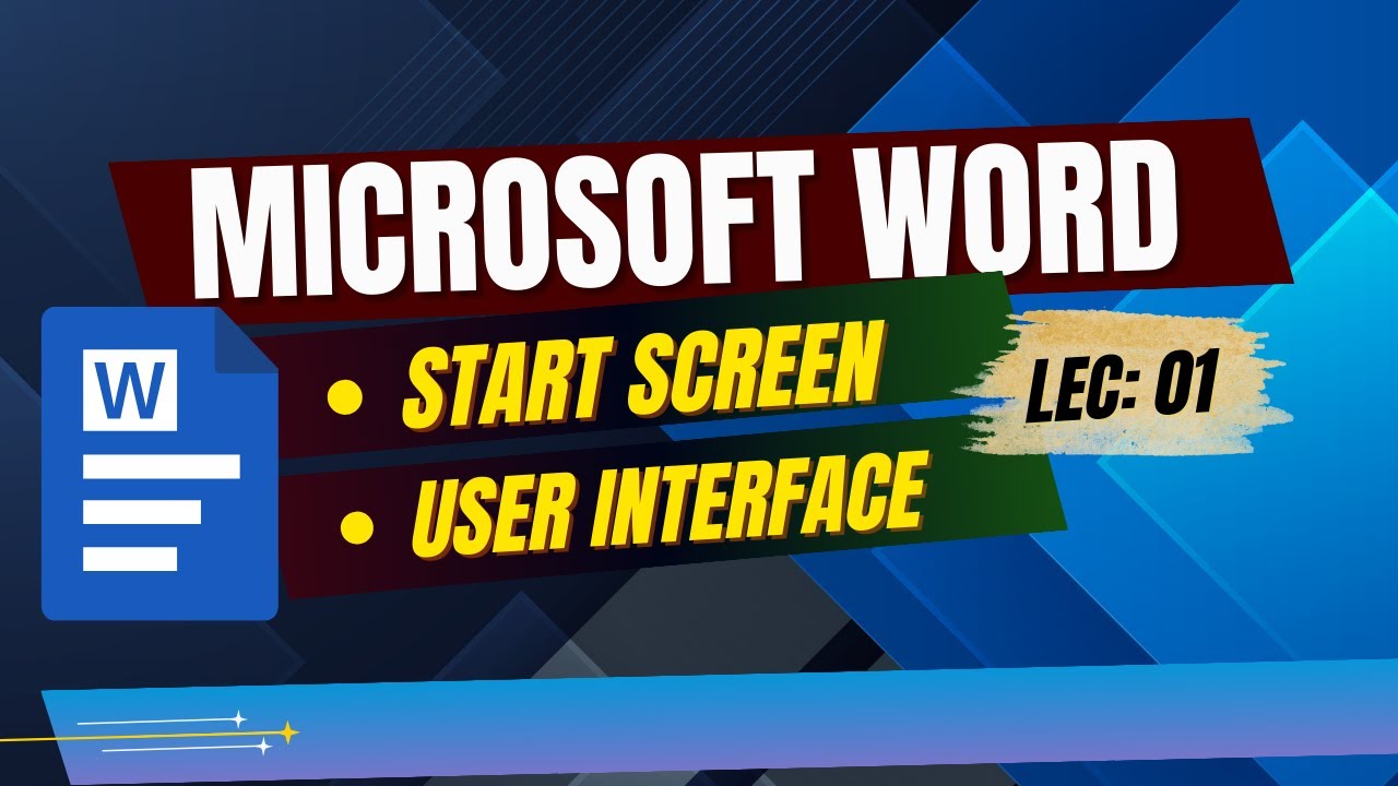 01- MS Word basic Introduction | Microsoft Word User Interface | Start Screen