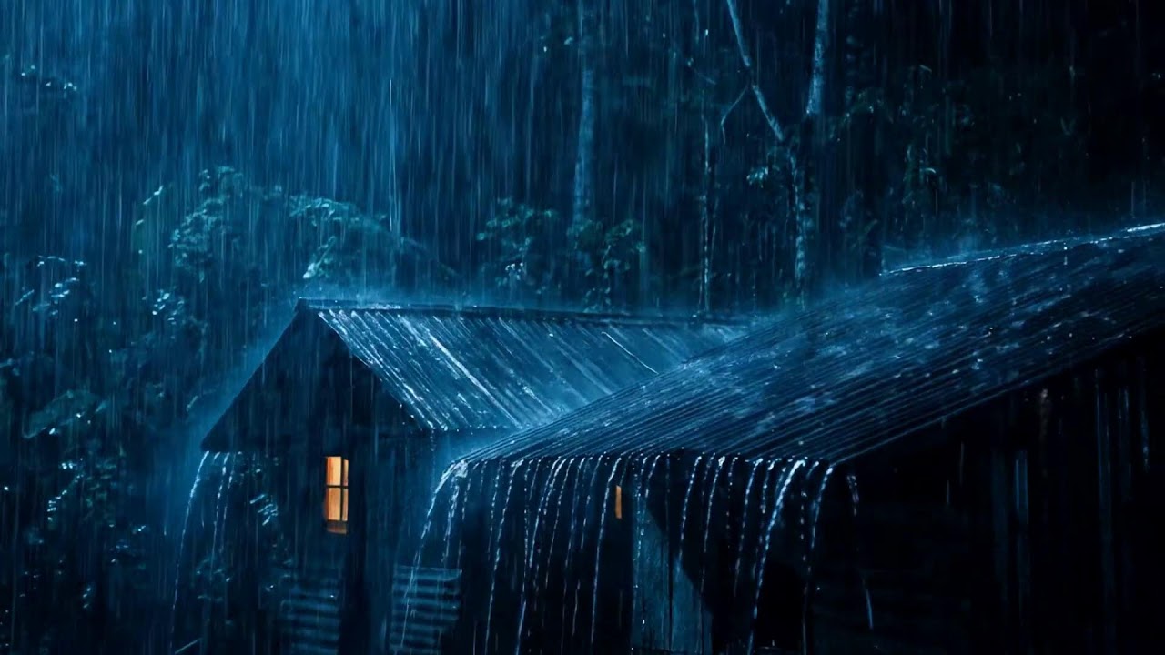 Continuous Rain On A Tin Roof With Thunder Echoes For Sleep And Anxiety Relief Sounds
