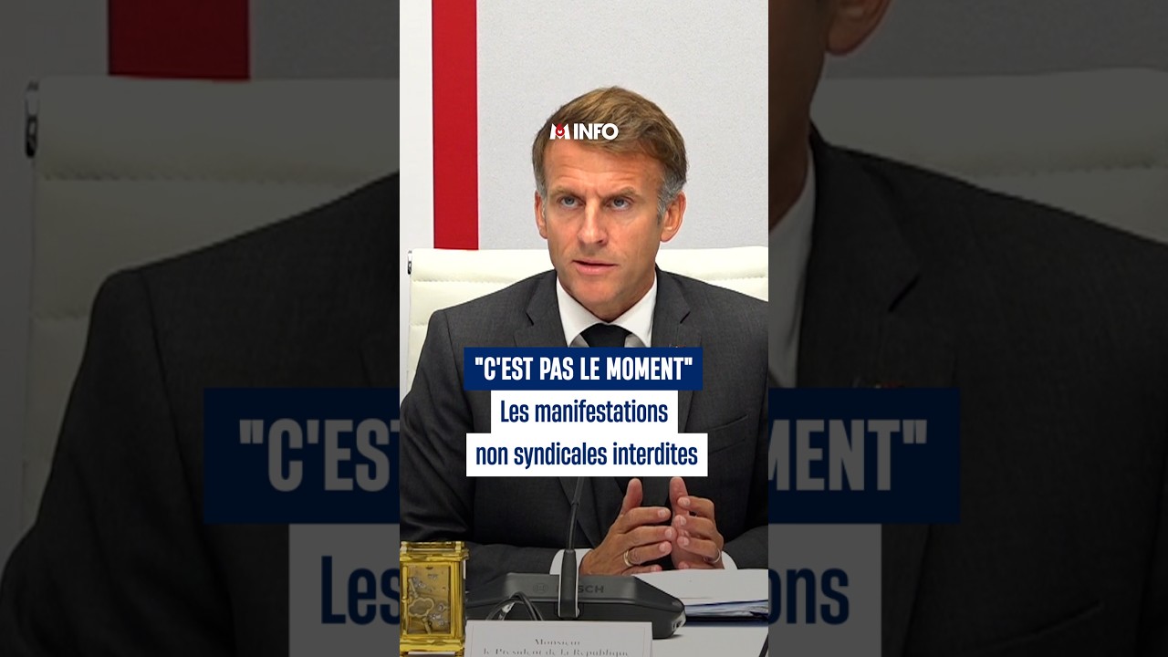 Emmanuel Macron annonce l'interdiction des manifestations non syndicales