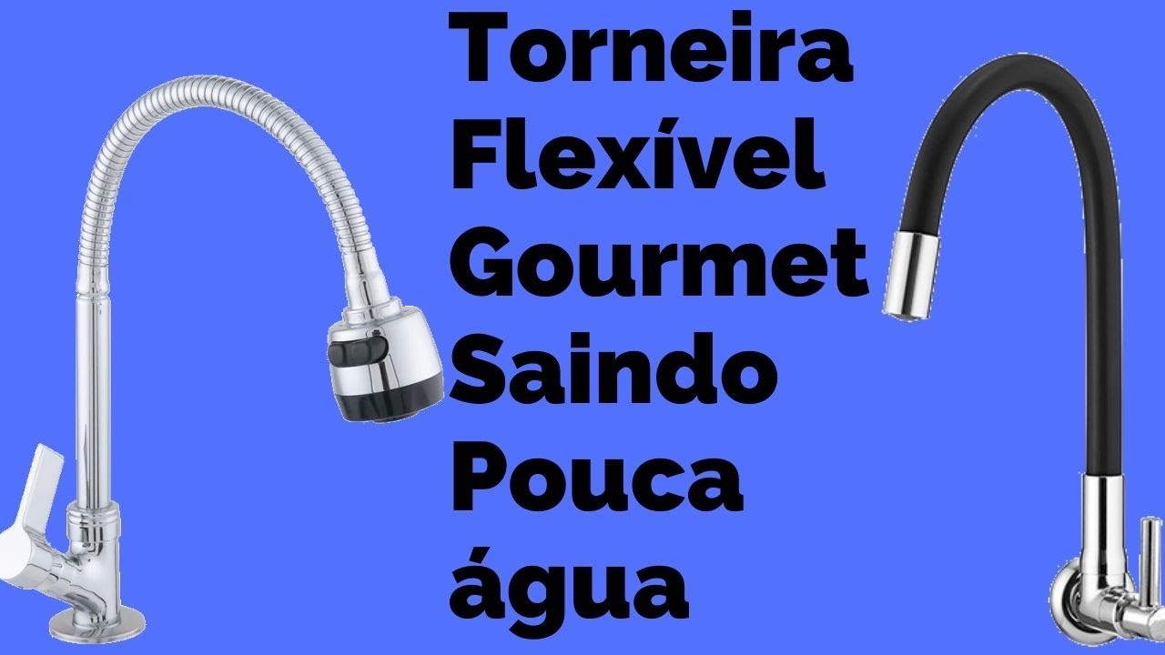 Torneira de Cozinha Flexível Gourmet Saindo Pouca Água