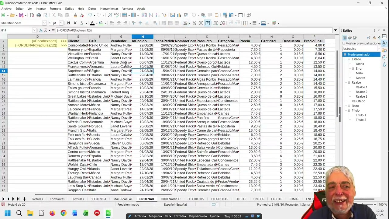 FM05 La función ORDENAR en LibreOffice Calc