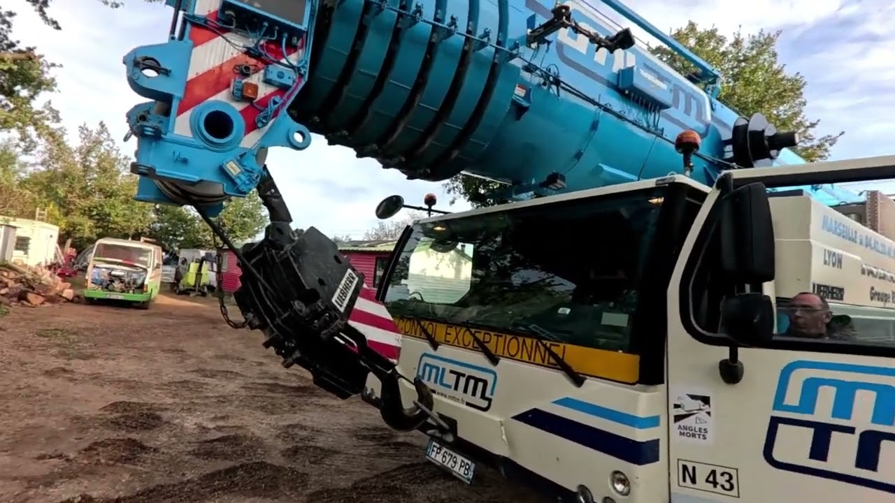 Bye Bye la grue👋🖐👋🖐 72 tonnes à vide. @ytmultiservices83