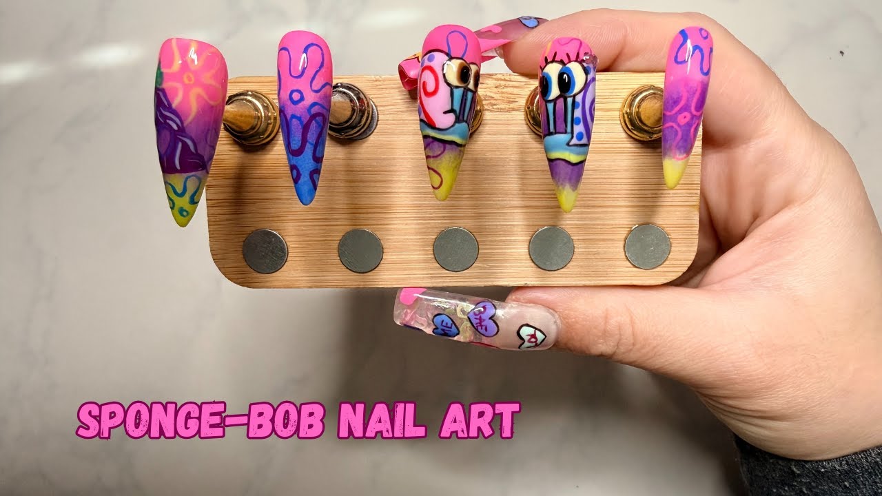 long stiletto press on nail art