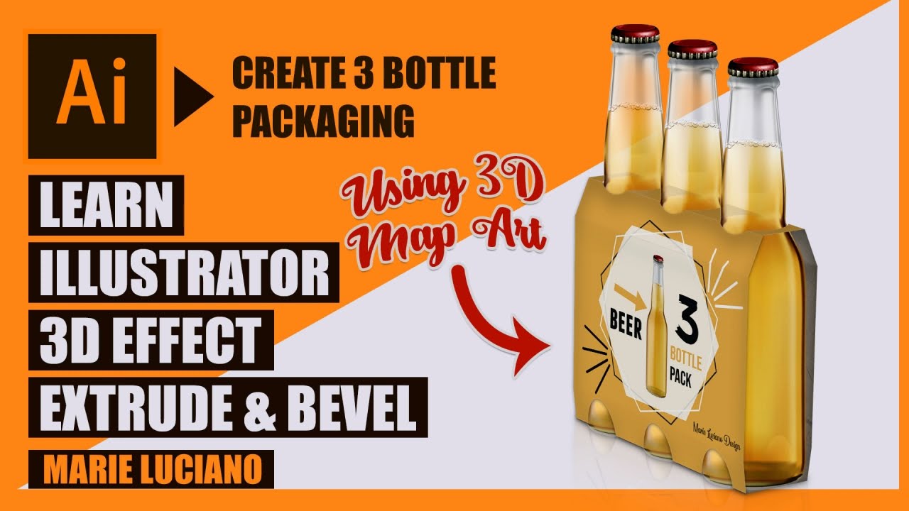 Illustrator 3D effect Extrude and Bevel - How to Create Realistic Packaging Using 3D Map Art