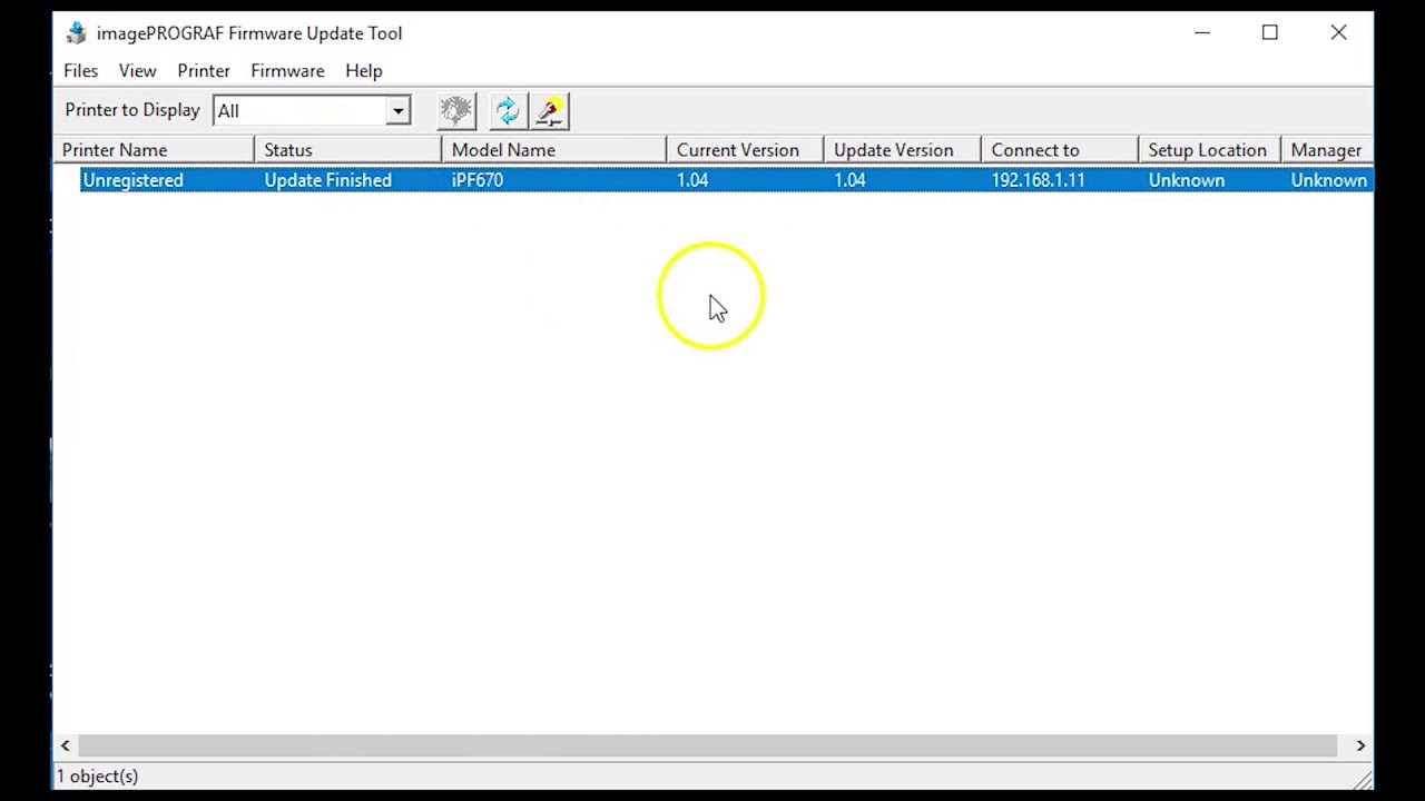 Canon imagePROGRAF Firmware Update Tool (PC)