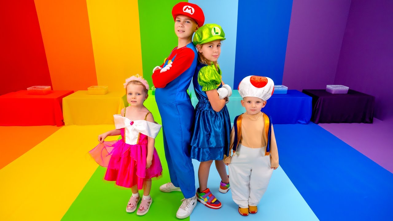 Kinder retten Prinzessin in Super Mario Bros | Vania Mania DE