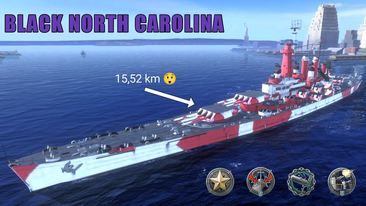 Black North Carolina , Rapid Reload 100k damage | World of Warships Blitz