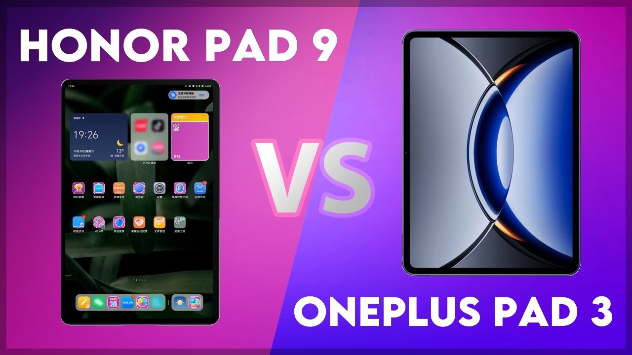 Honor Pad 9 vs OnePlus Pad 3 Comparison