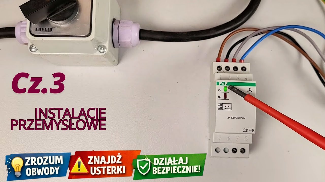 Przekaźnik kolejności i zaniku faz - działanie, podłączanie i uruchamianie #czytanie schematów