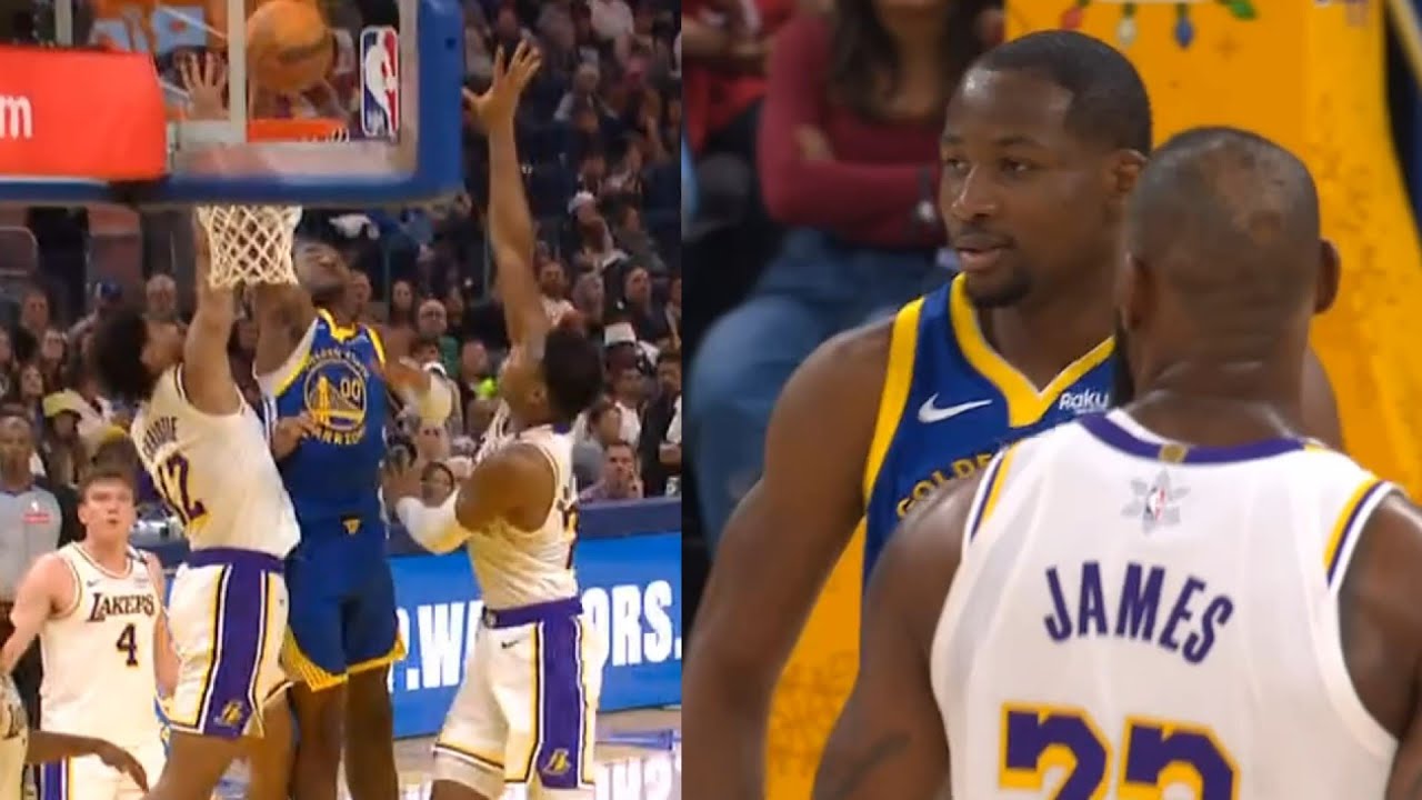 Jonathan Kuminga dunks on 2 Lakers then does LeBron shrug after LeBron did it to him 😂