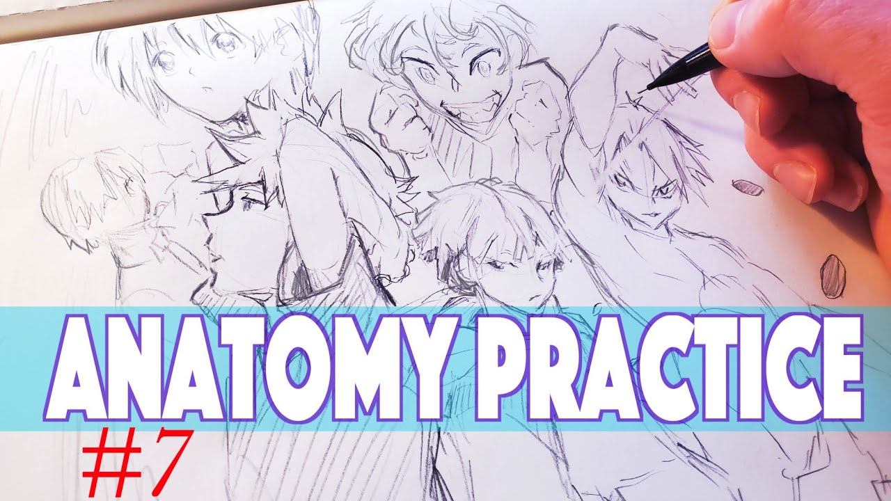 Drawing Anime Anatomy Practice | Sketchbook Drawing - Anime Manga Sketch