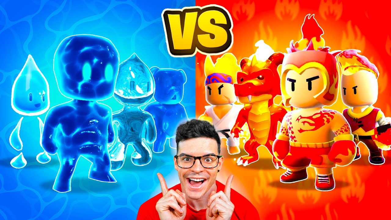 💧AGUA vs FUEGO🔥 (Batalla Skins Stumble Guys)