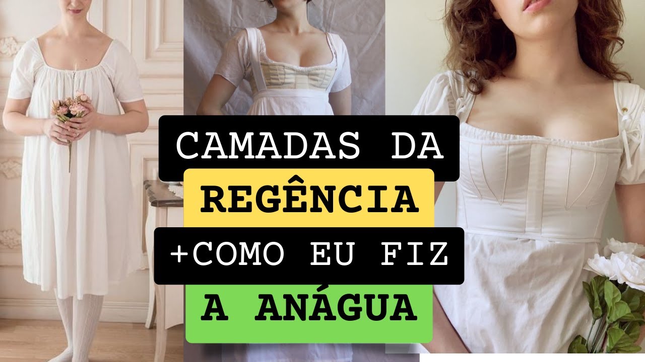 Saia/Petticoat estilo Regência (1790-1820) COM UM TECIDO BIZARRO | #Desafio50Reais
