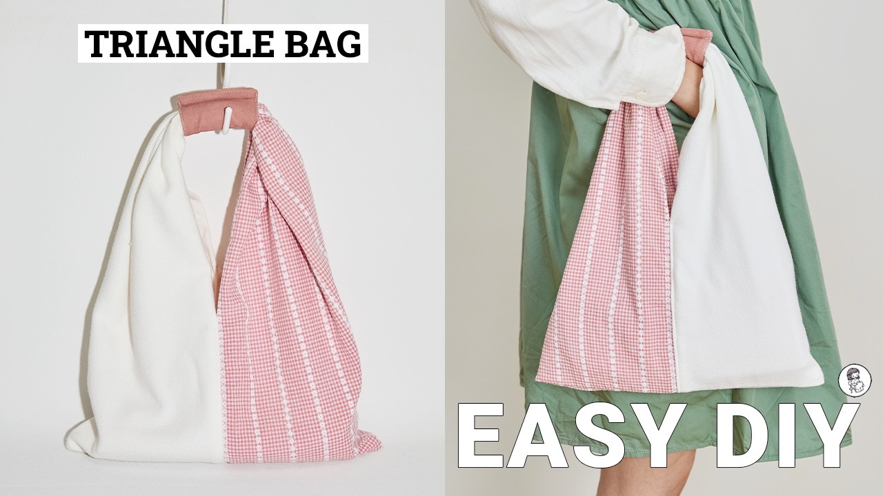 DIY Triangle Tote | Быстрый пошив треугольной сумки-тоут | Простая сумка для обеда