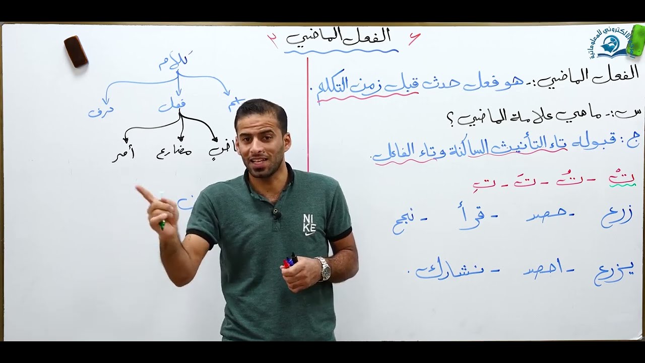 الفعل الماضي للصف الاول المتوسط