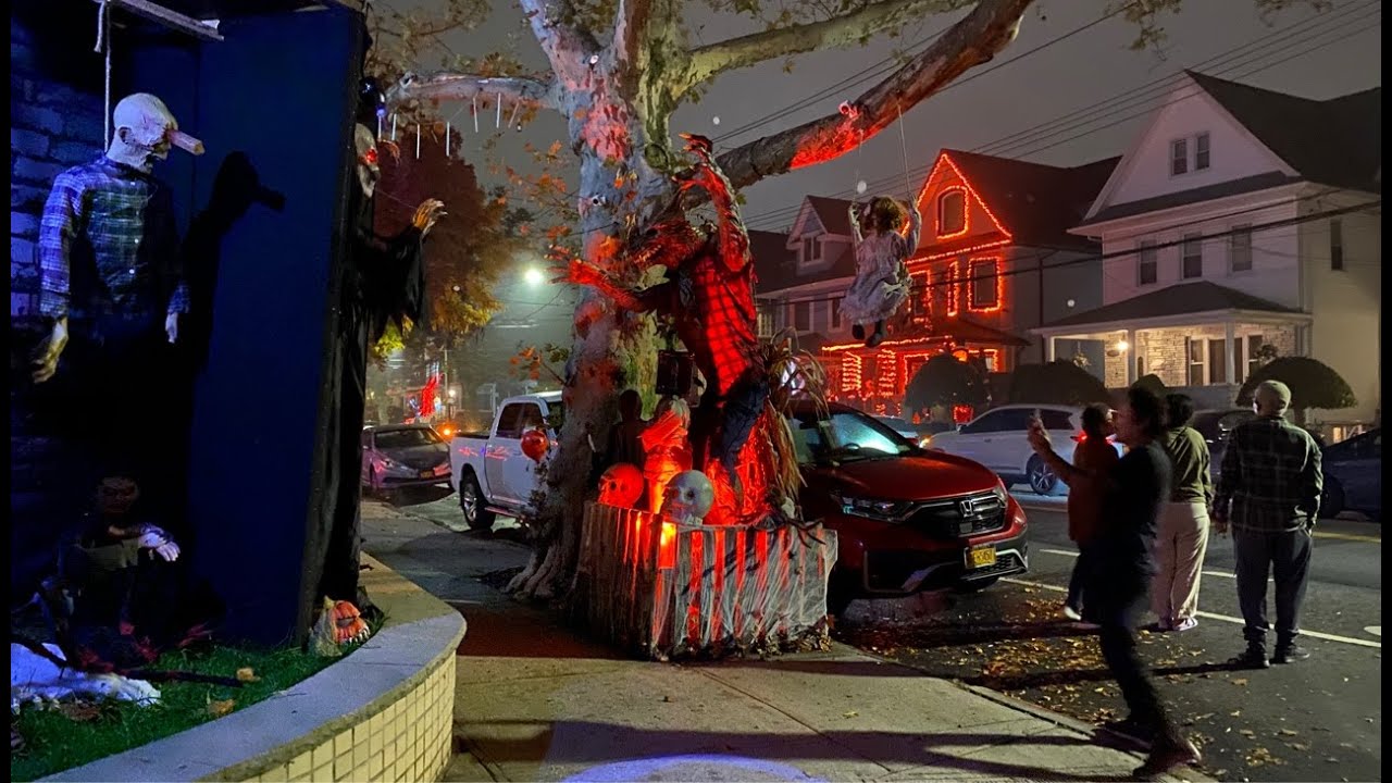 NY Ao Vivo | Explorando Decorações de Halloween em Dyker Heights 🎃