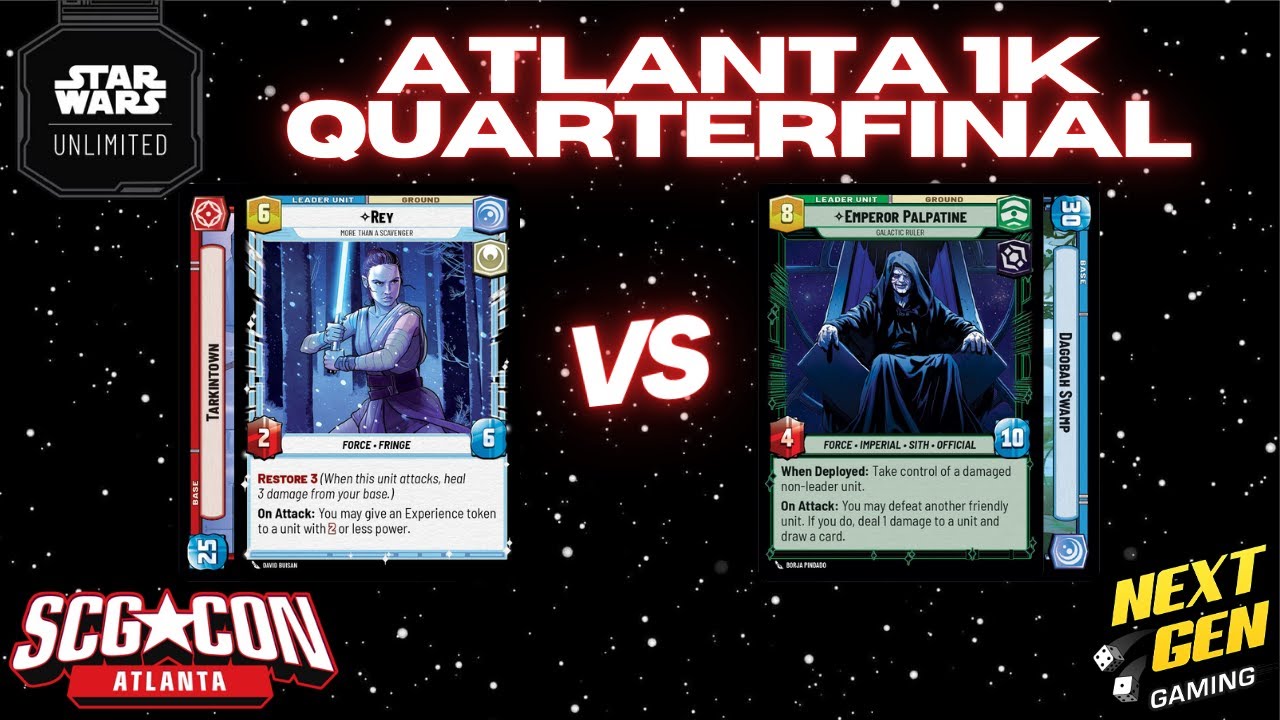 Rey TT vs Palpatine Blue | Top 8 Feature Match - SCG CON Atlanta | Star Wars Unlimited