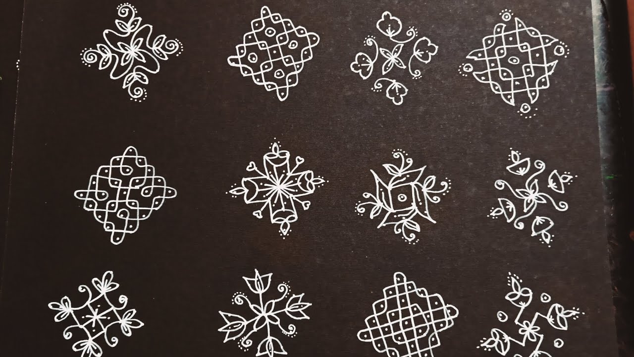 5 dot easy kolam for beginners 