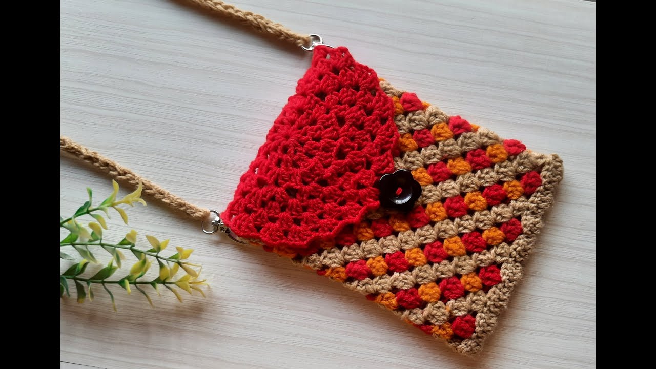 Crochet Sling bag tutorial || Crochet cross bag || Crochet small purse #4