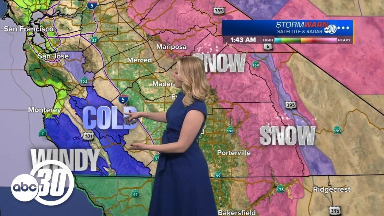 Slight break between Central California storms until more rain, snow this afternoon