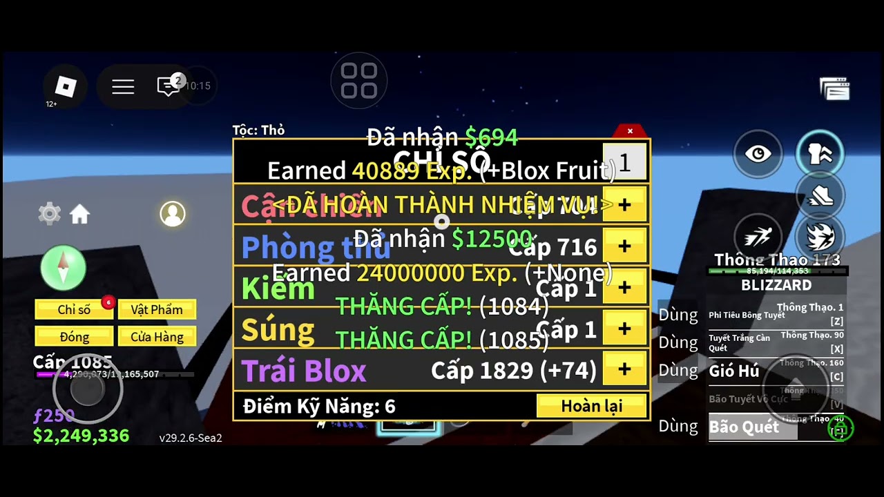 Cày từ lv 1081 lên lv max