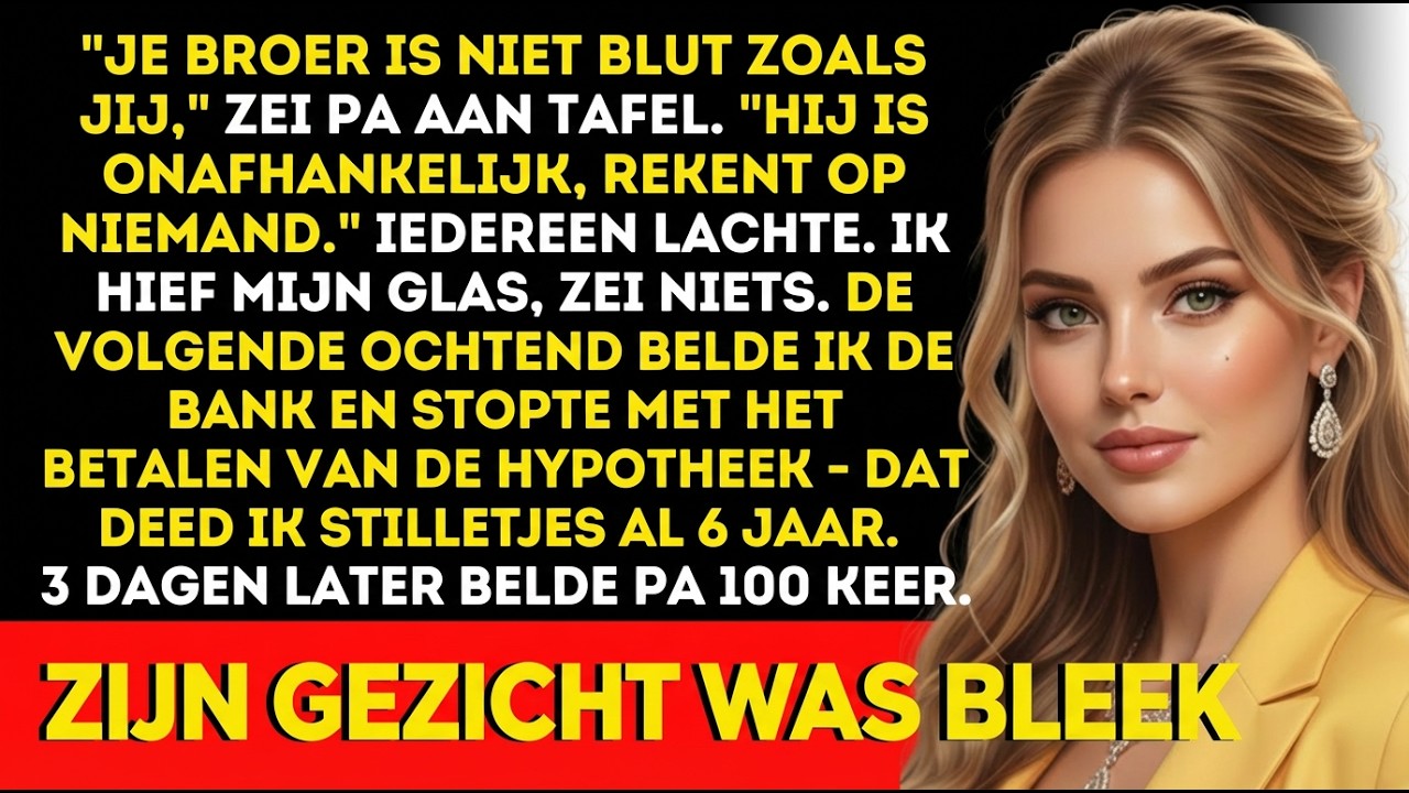 Papa zei: “Je broer is niet blut zoals jij” — hij wist niet dat ik de hypotheek betaal.