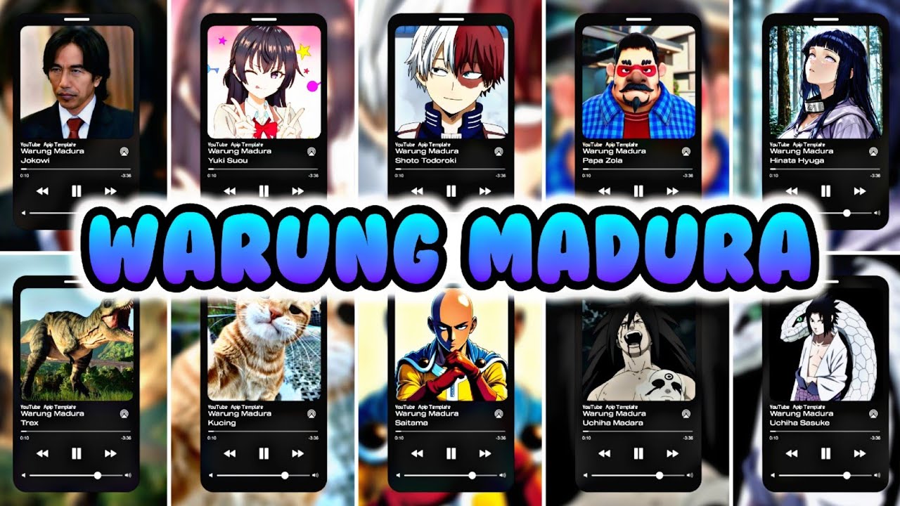 Warung Madura Versi Jokowi, Yuki, Todoroki, Papa Zola, Hinata, Trex, Kucing, Saitama, Madara, Sasuke