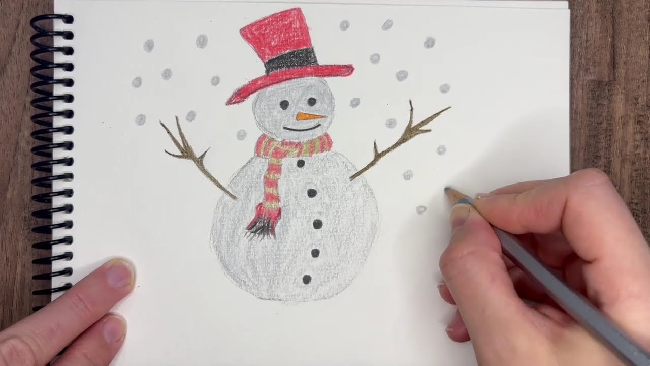 ⛄Çocuklar İçin Kolay Kardan Adam Çizimi! ❄️ How To Draw an Easy Snowman?