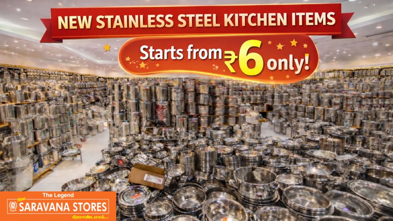 🎇SARAVANA STORES ||  New Stainless steel kitchen items || starts at ₹6 only || ₹99 items 🛍️🛒