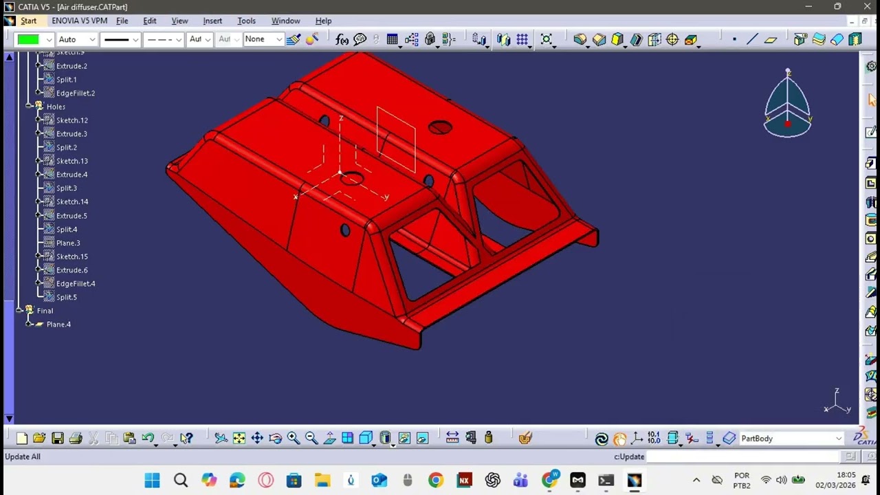 CATIA V5 BIW Design Air diffuser part 2-2