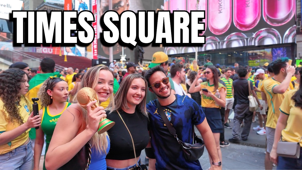 NEW YORK CITY Walking Tour [4K] - 🇧🇷 Brazil Takes Over TIMES SQUARE For The World Cup ⚽️ #worldcup