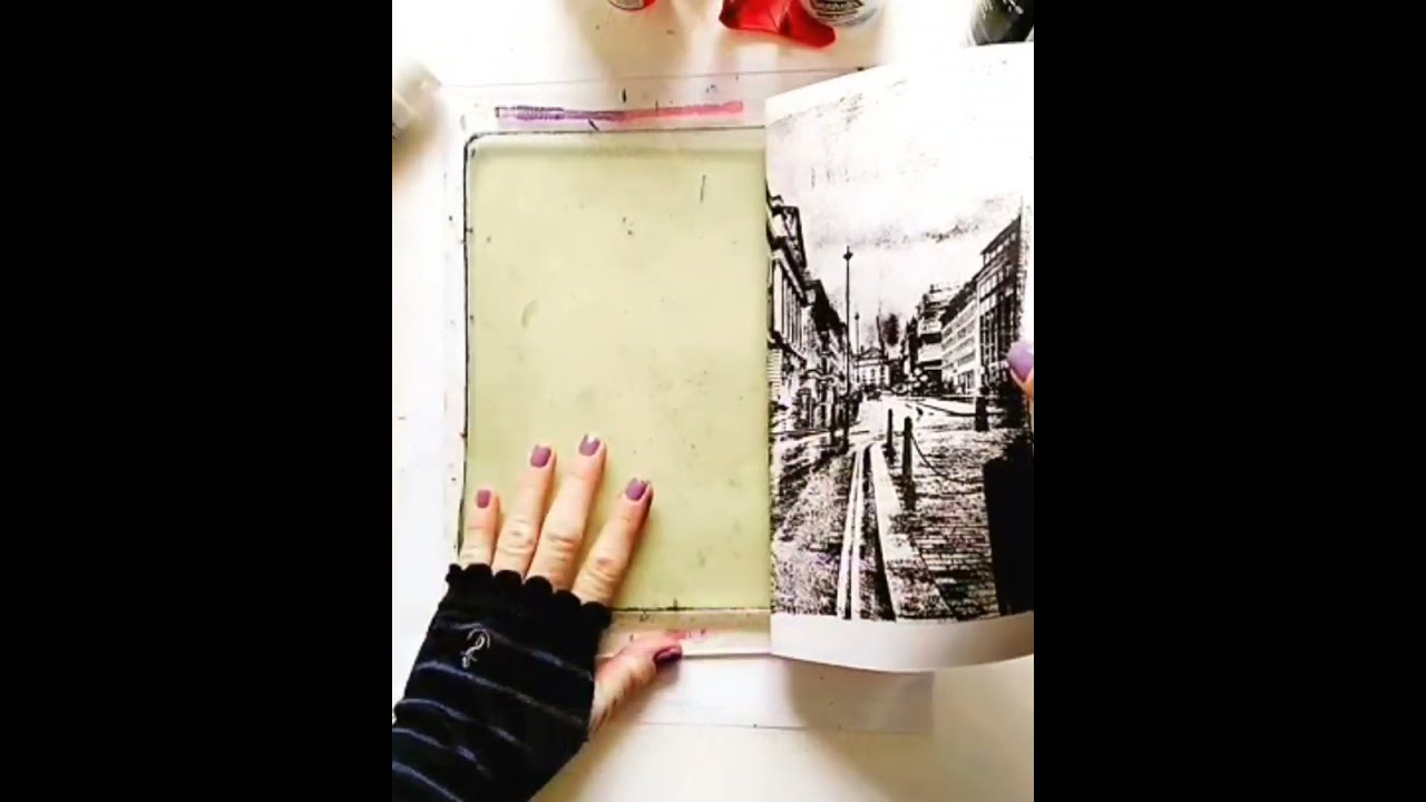 Gelli laser photo transfer 💛 #shorts