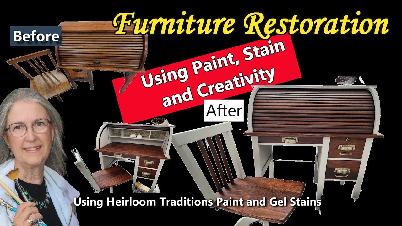 Antique Children’s Desk Makeover | DIY Pull-Top Desk Restoration with Heirloom Traditions Paint