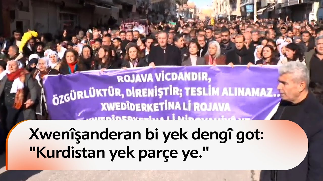 Li Nisêbînê ji bo piştgiriya Rojavayê Kurdistanê xwenîşandan hat kirin