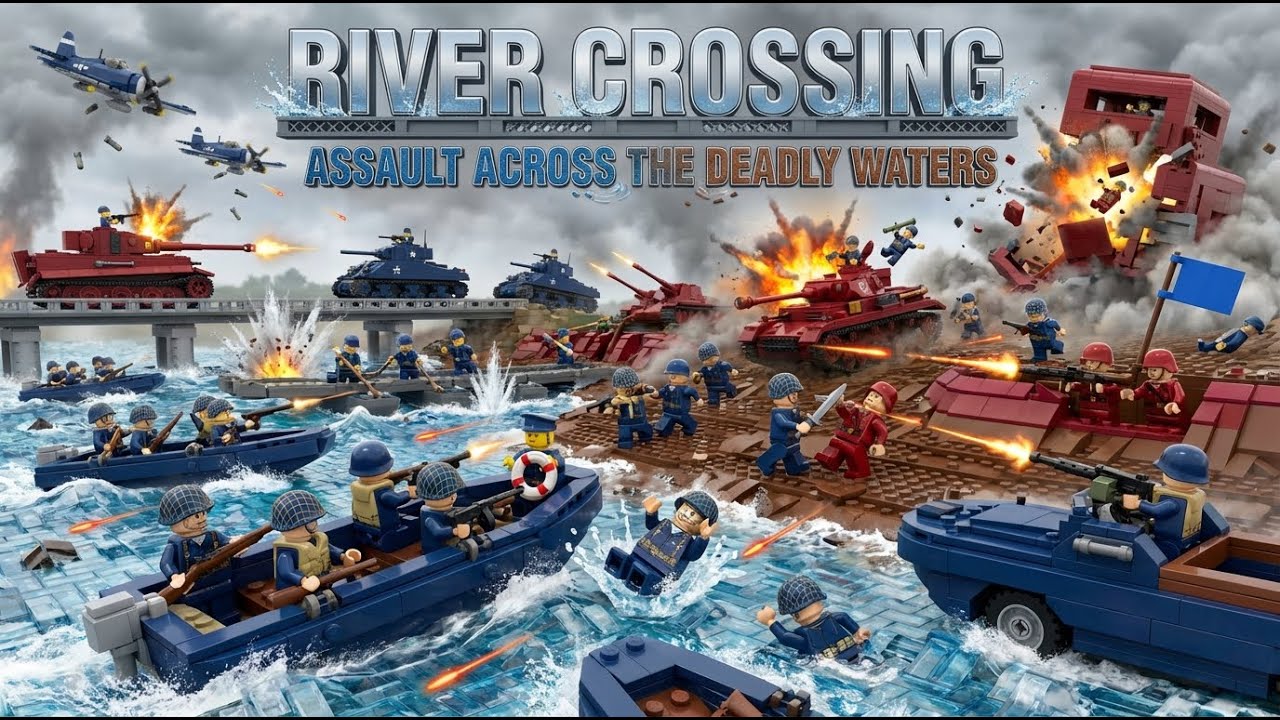 LEGO River Crossing Assault - Epic WW2 Combined Arms Warfare 🌊💥