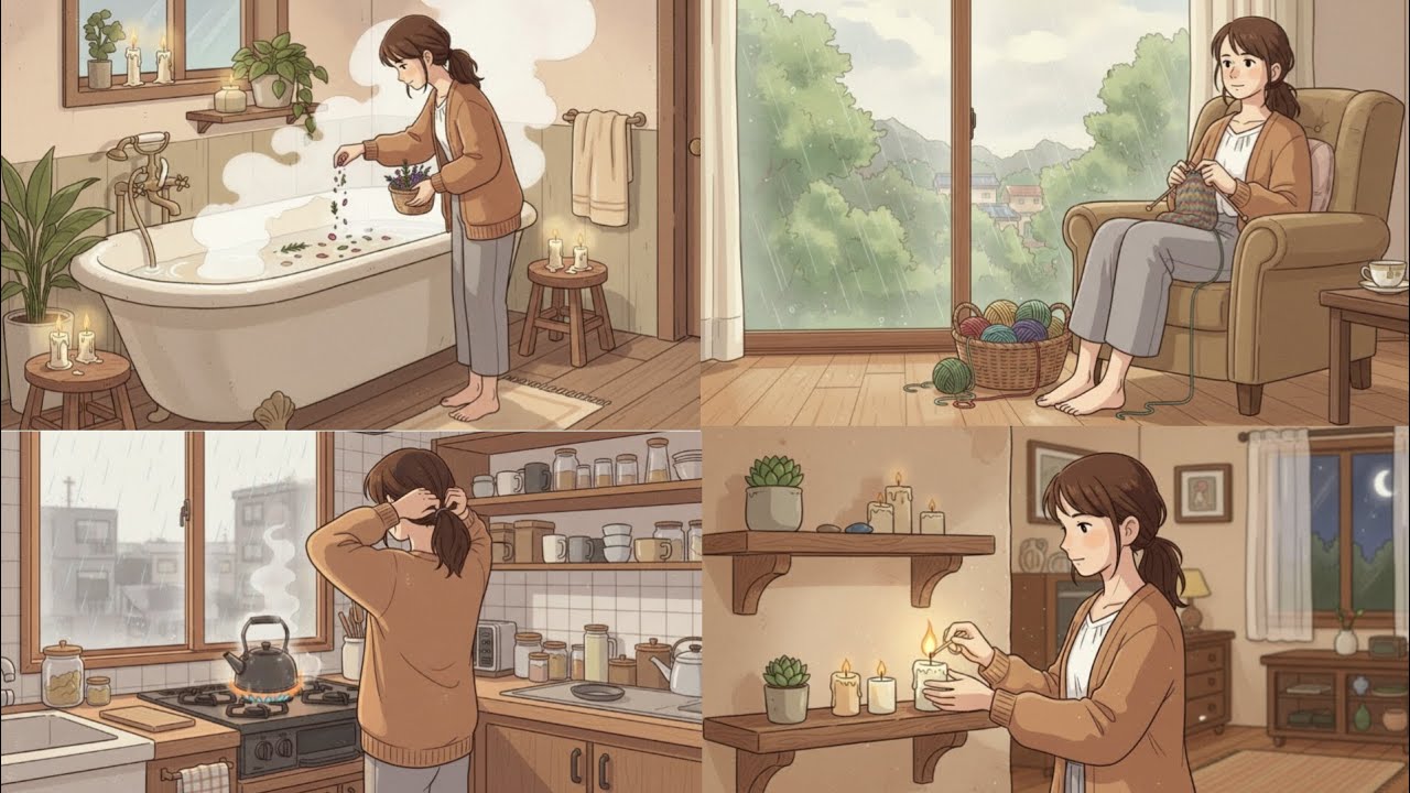 A Rainy Day Spent Cooking, Cleaning, and Remembering 🌧️ ।। Studio Ghibli Style AI Cinematic