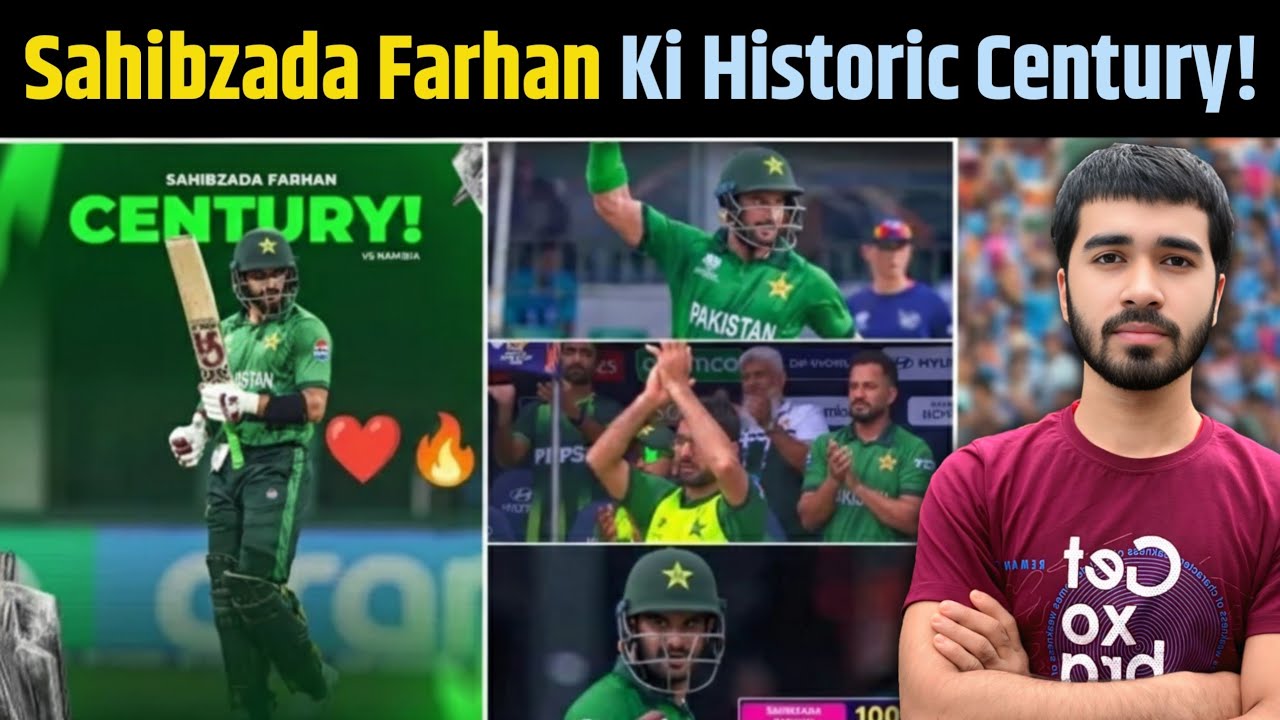 Sahibzada Farhan Historic Century ! PAK vs NAM  Century by Sahibzada Farhan | T20 WC 2026 Highlights