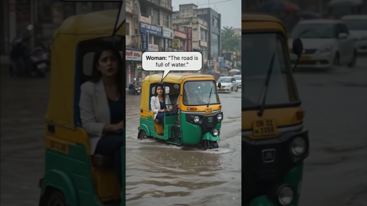 The Honest Auto Driver in Heavy Rain | English speaking practice | English Conversation |moral Story