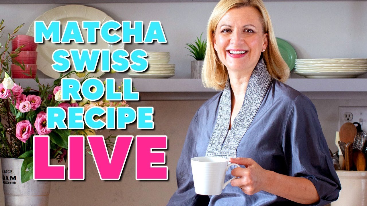 Anna Makes a MATCHA SWISS ROLL Live!