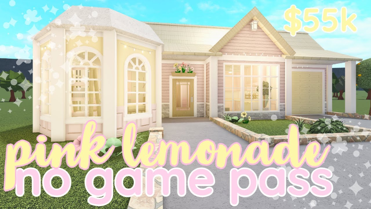 *NO GAME PASS* pink lemonade home || bloxburg build