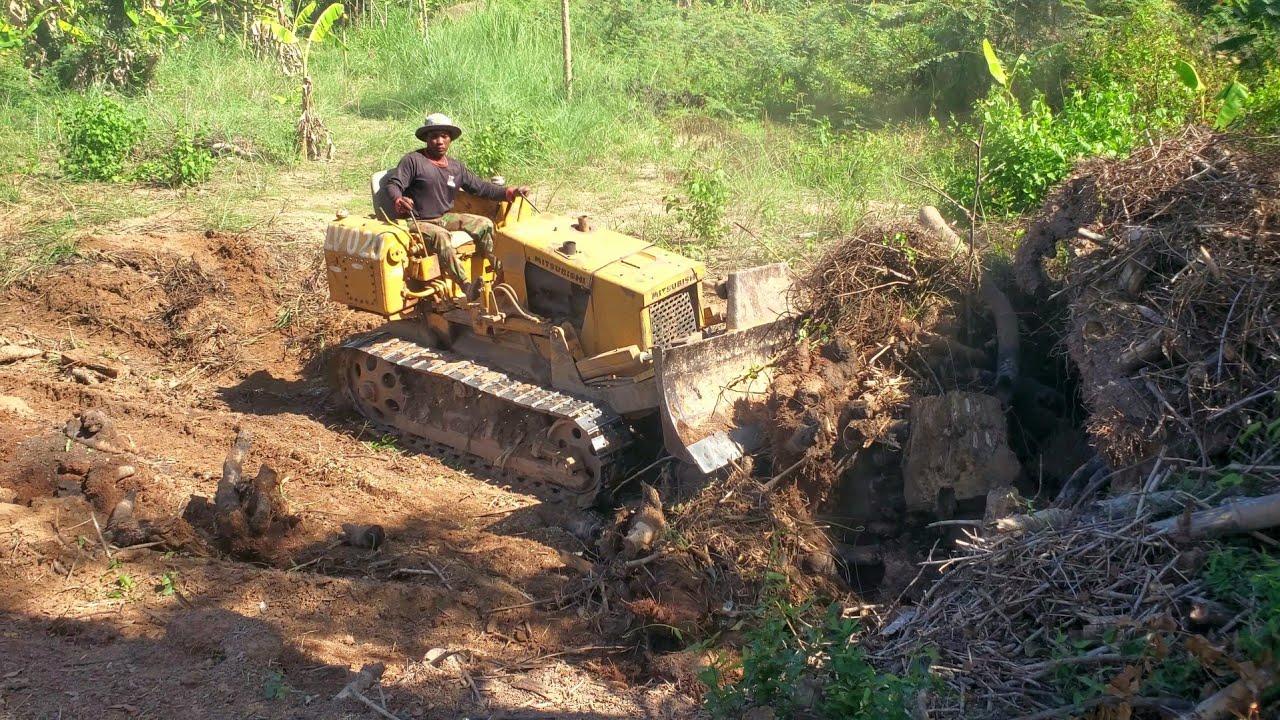 Great new project!! Complete 100% clearing, pushing soil, Tree Stump in Village by Bulldozer & Truck