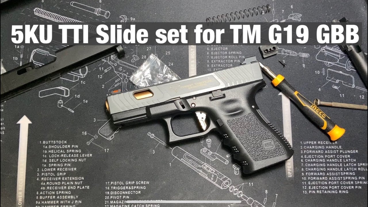 5KU Taran Tactical G19 Slide & Barrel Set for Tokyo Marui G19 GBB