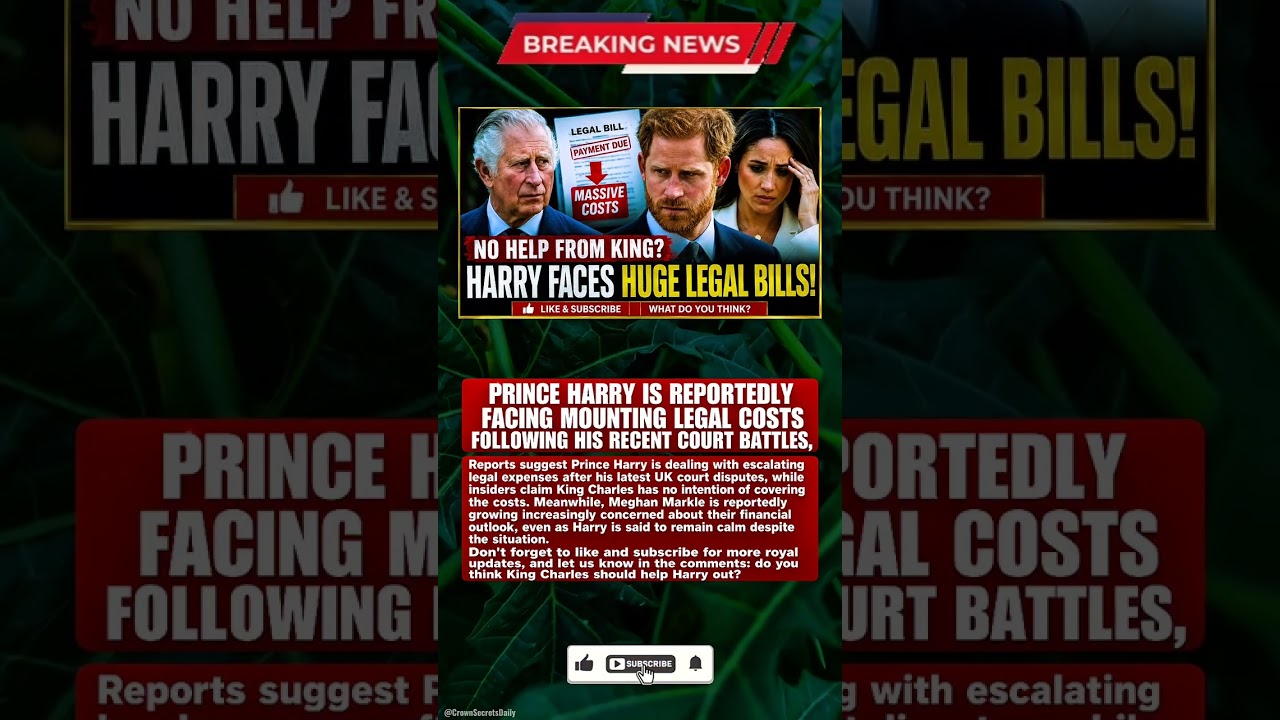 WILL King Charles Help Prince Harry Pay His Legal Fees? Royal Family Faces New Drama! #royalfamily