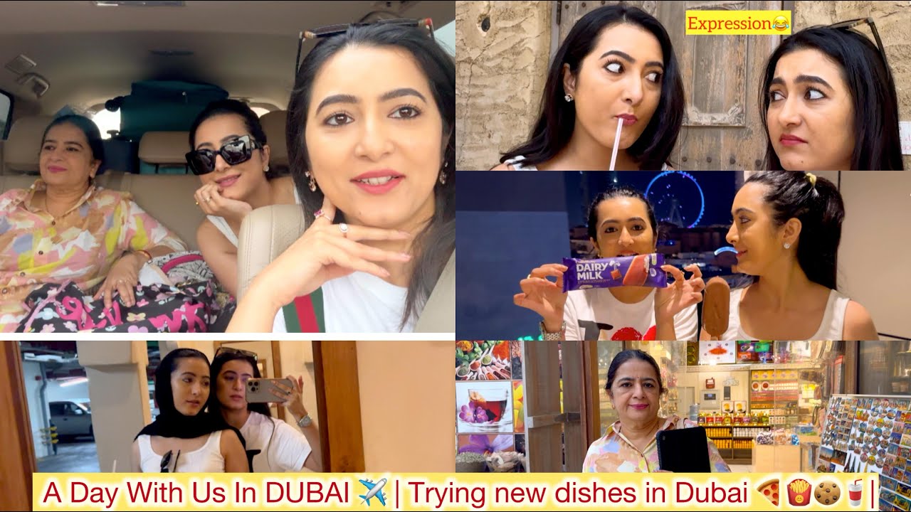 A Day With Us In DUBAI ✈ | trying new dishes in Dubai 🍕🍟🍪🥤| #ashvithishetty #adhvithishetty