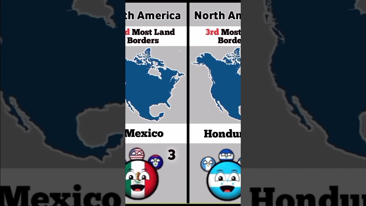 Top 5 Most Land Borders countries in North  America 🌎  