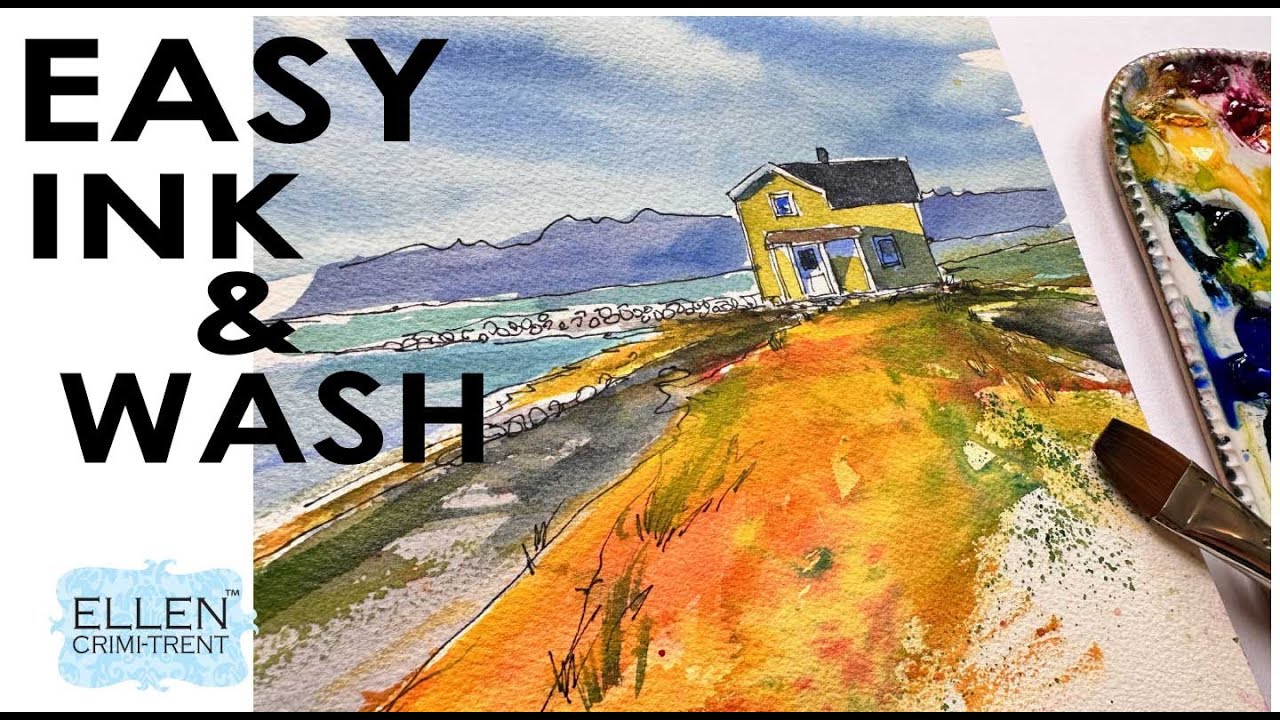 EASY ink and Wash Bold Watercolor Landscape